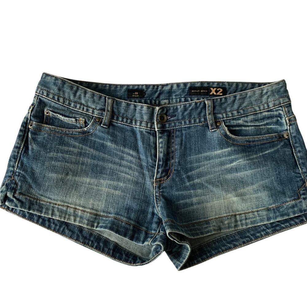 Express Quality Denim X2 Womens Sz 10 Stella Blue Denim Stretch Jean Shorts